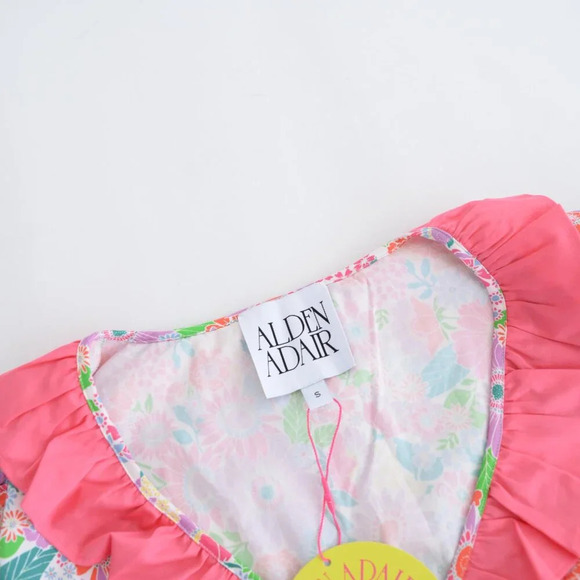 Alden Adair Happy Daze  Purple Pink Floral Kelsey Mini Flowy Dress S NWT - Picture 10 of 11